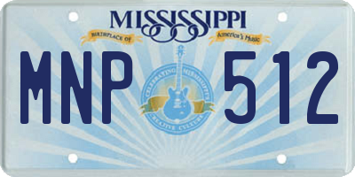 MS license plate MNP512