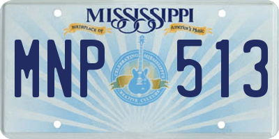 MS license plate MNP513