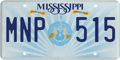 MS license plate MNP515