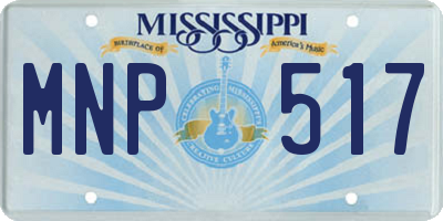 MS license plate MNP517