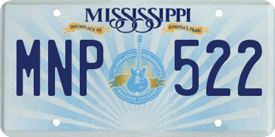 MS license plate MNP522