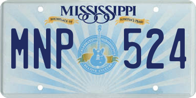 MS license plate MNP524