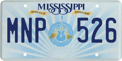 MS license plate MNP526