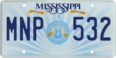 MS license plate MNP532