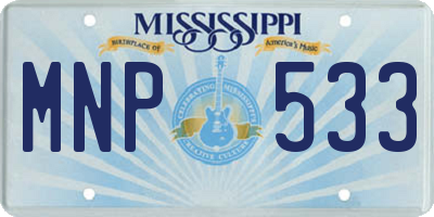 MS license plate MNP533
