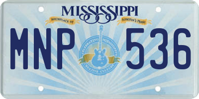 MS license plate MNP536