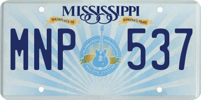 MS license plate MNP537