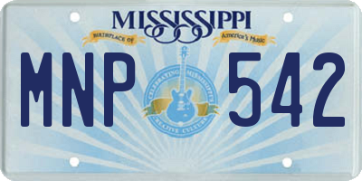 MS license plate MNP542