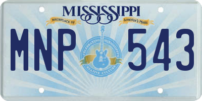 MS license plate MNP543