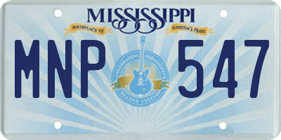 MS license plate MNP547