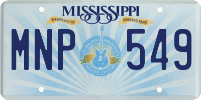 MS license plate MNP549