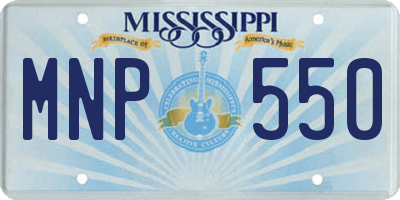 MS license plate MNP550
