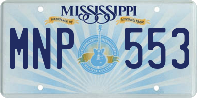 MS license plate MNP553