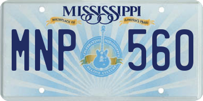 MS license plate MNP560