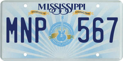 MS license plate MNP567