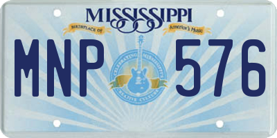 MS license plate MNP576