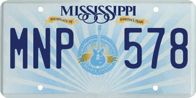 MS license plate MNP578