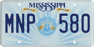 MS license plate MNP580