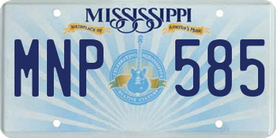 MS license plate MNP585