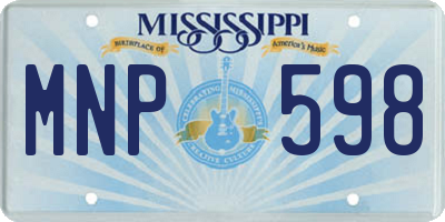 MS license plate MNP598