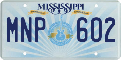 MS license plate MNP602