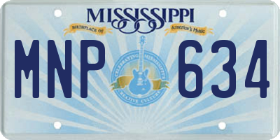 MS license plate MNP634