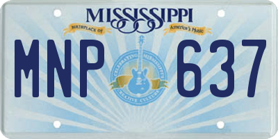 MS license plate MNP637