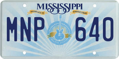 MS license plate MNP640