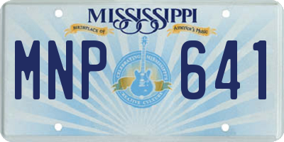 MS license plate MNP641
