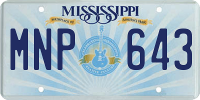 MS license plate MNP643