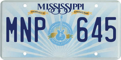 MS license plate MNP645