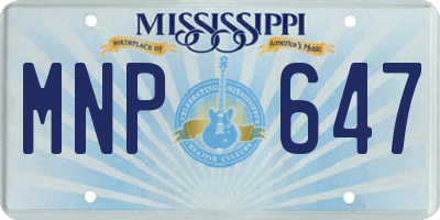 MS license plate MNP647