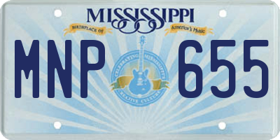 MS license plate MNP655