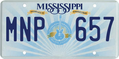 MS license plate MNP657