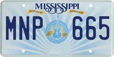 MS license plate MNP665