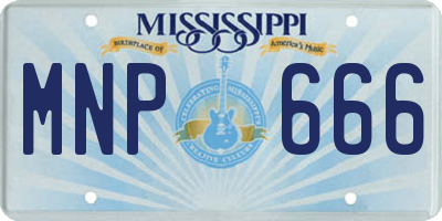 MS license plate MNP666