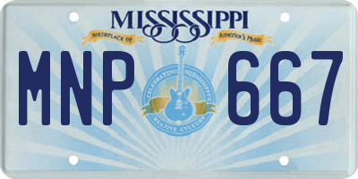 MS license plate MNP667