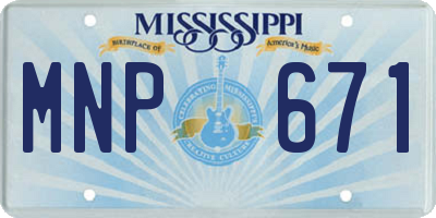 MS license plate MNP671