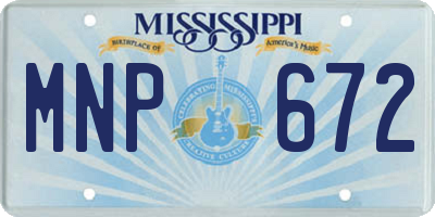 MS license plate MNP672