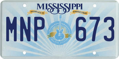 MS license plate MNP673