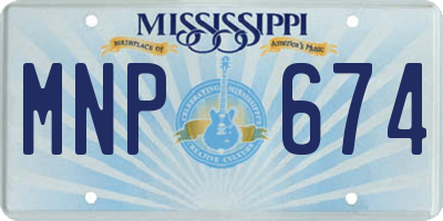 MS license plate MNP674