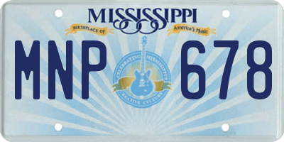 MS license plate MNP678