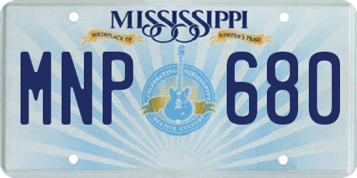 MS license plate MNP680