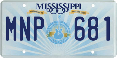 MS license plate MNP681