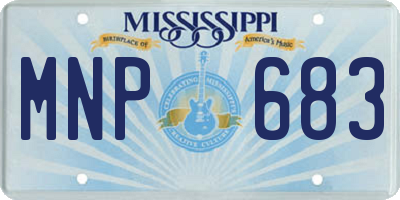 MS license plate MNP683