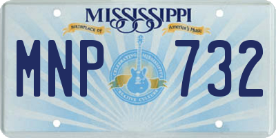MS license plate MNP732