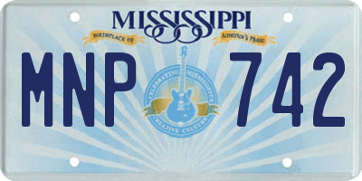 MS license plate MNP742