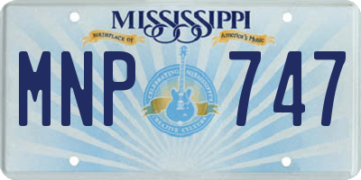 MS license plate MNP747