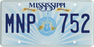 MS license plate MNP752