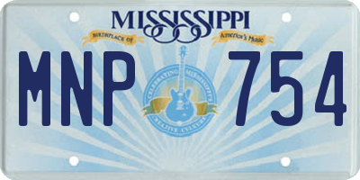 MS license plate MNP754